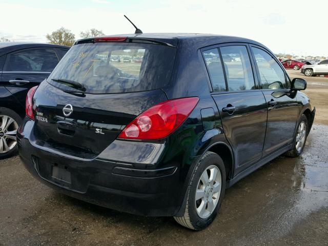 3N1BC13E08L432618 - 2008 NISSAN VERSA S BLACK photo 4