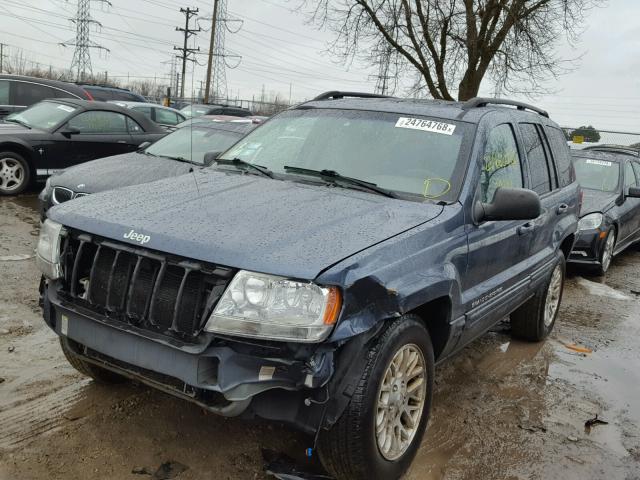 1J4GW58NX4C203003 - 2004 JEEP GRAND CHER BLUE photo 2