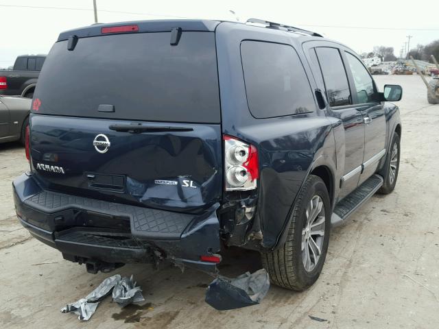 5N1BA0ND0FN605693 - 2015 NISSAN ARMADA SV BLUE photo 4