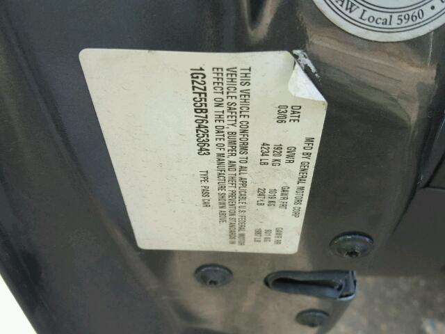 1G2ZF55B764253643 - 2006 PONTIAC G6 SE GRAY photo 10