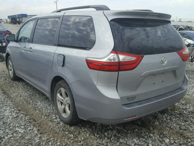 5TDKK3DCXFS672632 - 2015 TOYOTA SIENNA LE GRAY photo 3