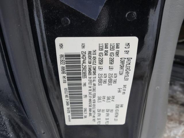 2D4GP44L25R238955 - 2005 DODGE GRAND CARA BLACK photo 10