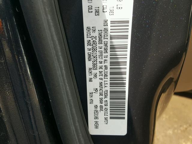 2C4RDGBG1DR763669 - 2013 DODGE GRAND CARA BLUE photo 10