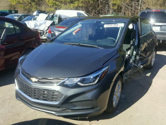 3G1BE6SM9HS567589 - 2017 CHEVROLET CRUZE LT GRAY photo 2