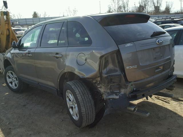 2FMDK3JC6DBA08058 - 2013 FORD EDGE SEL CHARCOAL photo 3