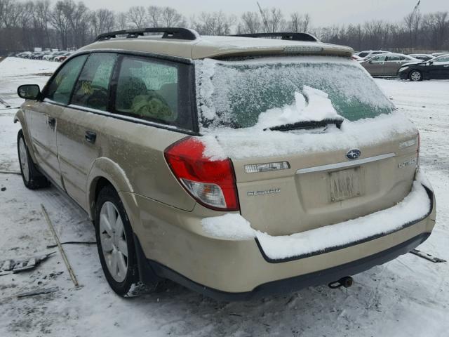 4S4BP61C097311850 - 2009 SUBARU OUTBACK 2. GOLD photo 3