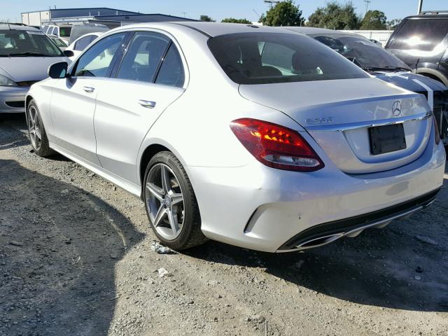 55SWF4JB8FU046510 - 2015 MERCEDES-BENZ C 300 SILVER photo 3