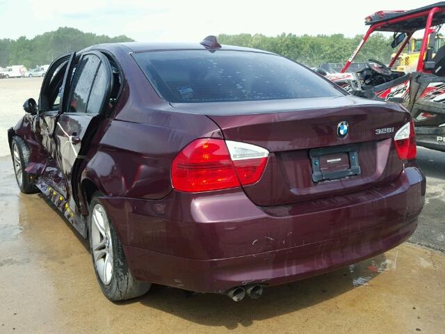 WBAVA33538P143374 - 2008 BMW 328 I BURGUNDY photo 3