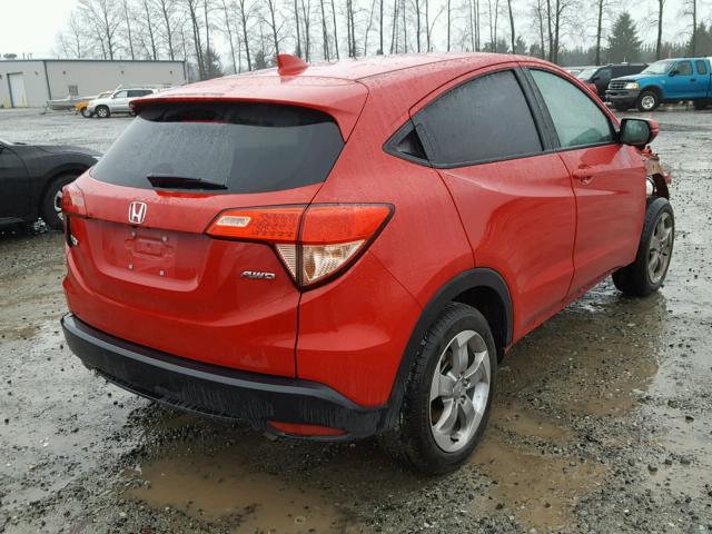 3CZRU6H5XHM716647 - 2017 HONDA HR-V EX RED photo 4