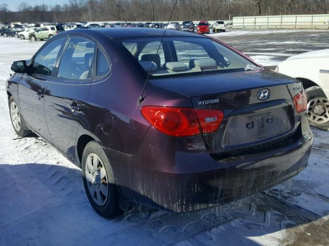 KMHDU46D97U025470 - 2007 HYUNDAI ELANTRA GL PURPLE photo 3