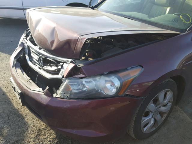 1HGCP2F80AA081029 - 2010 HONDA ACCORD EXL BURGUNDY photo 9
