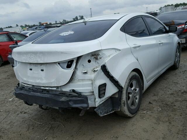 5NPDH4AE8EH524941 - 2014 HYUNDAI ELANTRA SE WHITE photo 4