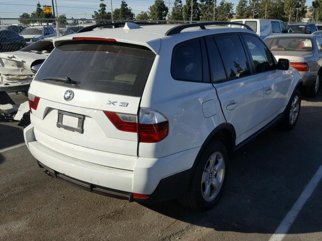 WBXPC93417WF07088 - 2007 BMW X3 3.0SI WHITE photo 4