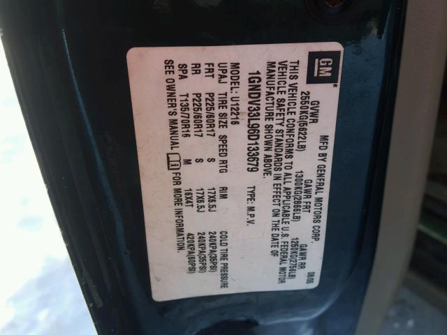 1GNDV33L96D133679 - 2006 CHEVROLET UPLANDER L 绿色 照片 10