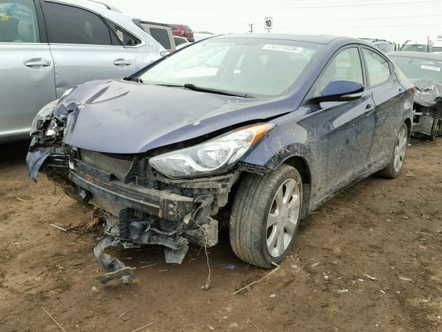 5NPDH4AEXCH094178 - 2012 HYUNDAI ELANTRA GL BLUE photo 2