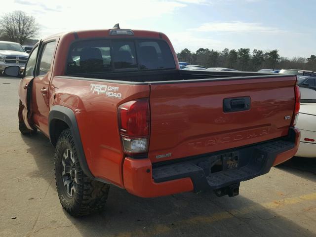 5TFAZ5CN4GX004777 - 2016 TOYOTA TACOMA DOU ORANGE photo 3