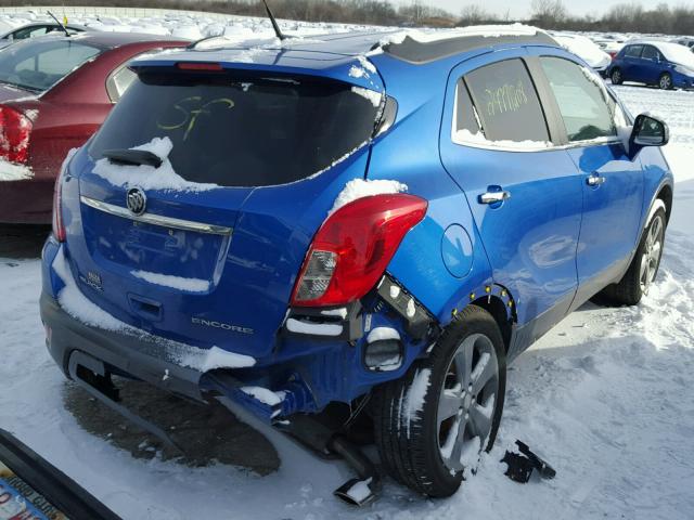 KL4CJASB3EB625092 - 2014 BUICK ENCORE BLUE photo 4