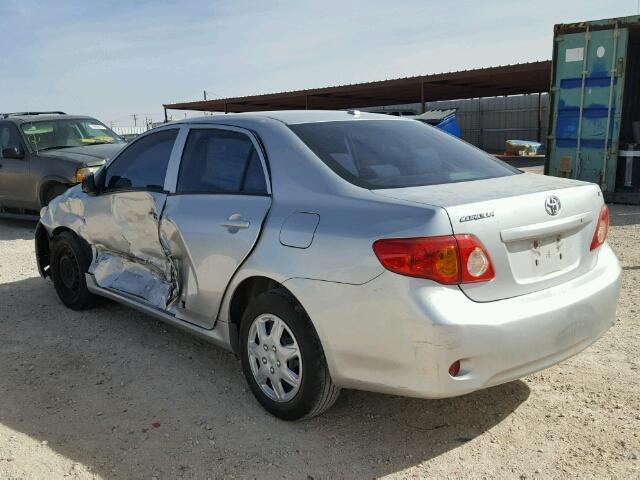 1NXBU40E39Z123423 - 2009 TOYOTA COROLLA BA SILVER photo 3