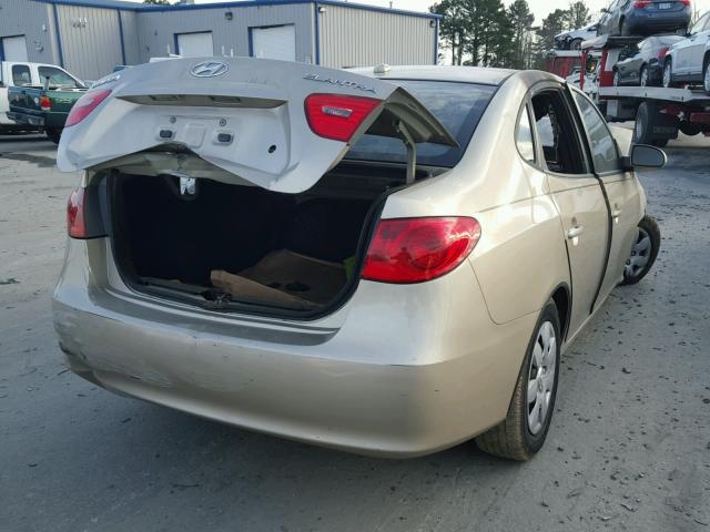 KMHDU46D27U227860 - 2007 HYUNDAI ELANTRA GL GOLD photo 4