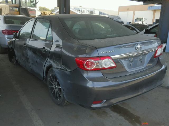 2T1BU4EE6CC770061 - 2012 TOYOTA COROLLA BA GRAY photo 3