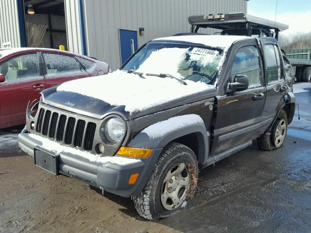 1J4GL48K35W701200 - 2005 JEEP LIBERTY SP BROWN photo 2