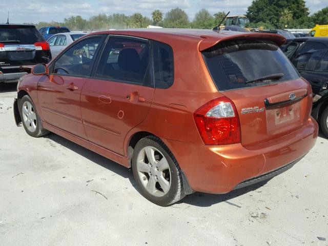 KNAFE241195023956 - 2009 KIA SPECTRA SX ORANGE photo 3