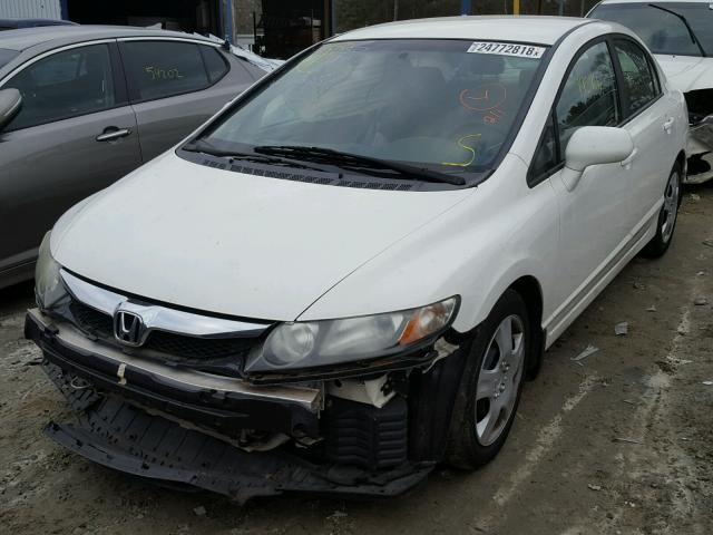 1HGFA16579L000848 - 2009 HONDA CIVIC LX WHITE photo 2