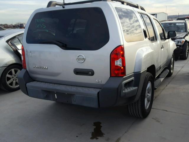 5N1AN08U75C622965 - 2005 NISSAN XTERRA OFF GRAY photo 4