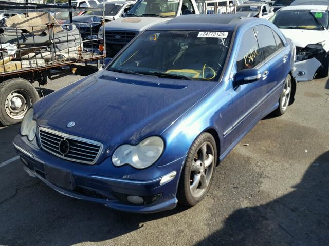 WDBRF40J85F717514 - 2005 MERCEDES-BENZ C 230K SPO BLUE photo 2