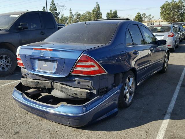 WDBRF40J85F717514 - 2005 MERCEDES-BENZ C 230K SPO BLUE photo 4
