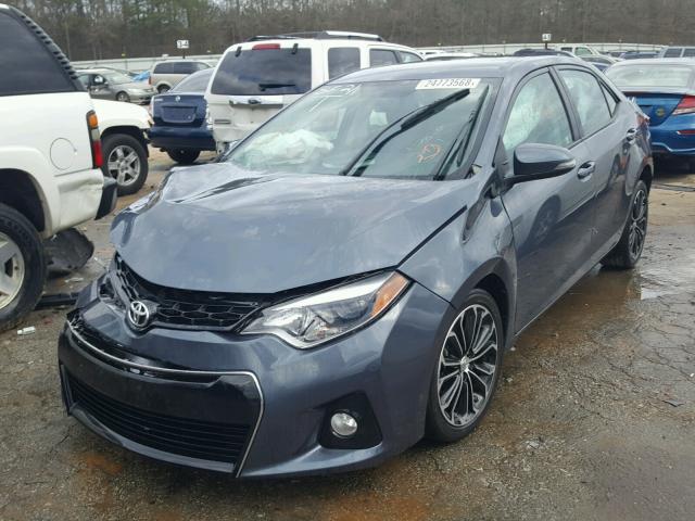 2T1BURHE7EC203417 - 2014 TOYOTA COROLLA L BLUE photo 2