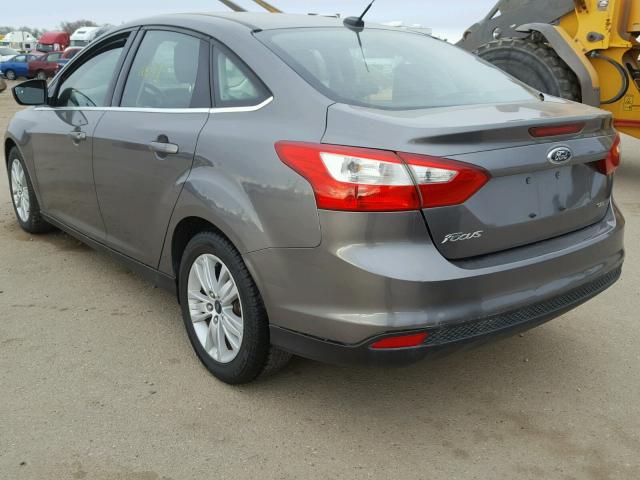 1FAHP3H21CL317011 - 2012 FORD FOCUS SEL GRAY photo 3