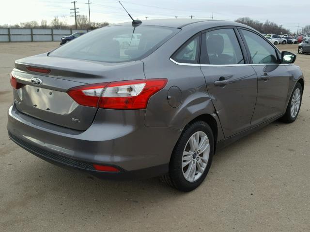 1FAHP3H21CL317011 - 2012 FORD FOCUS SEL GRAY photo 4