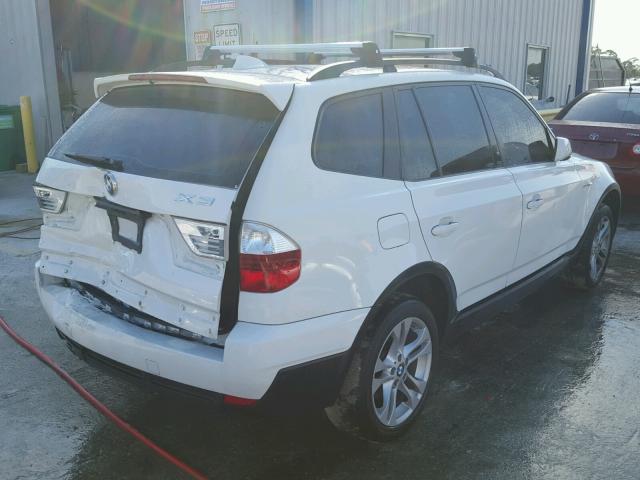 WBXPC93478WJ13416 - 2008 BMW X3 3.0SI WHITE photo 4
