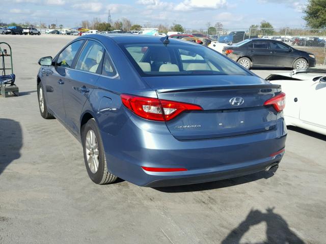 5NPE24AF3GH335728 - 2016 HYUNDAI SONATA SE BLUE photo 3