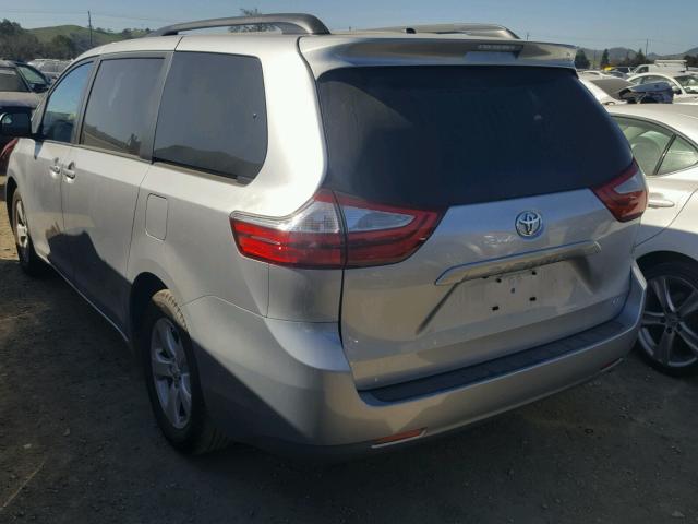 5TDKZ3DC4HS777682 - 2017 TOYOTA SIENNA LE SILVER photo 3