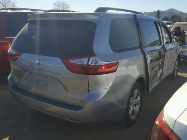 5TDKZ3DC4HS777682 - 2017 TOYOTA SIENNA LE SILVER photo 4