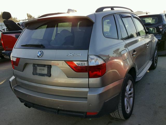 WBXPC93478WJ15179 - 2008 BMW X3 3.0SI GOLD photo 4