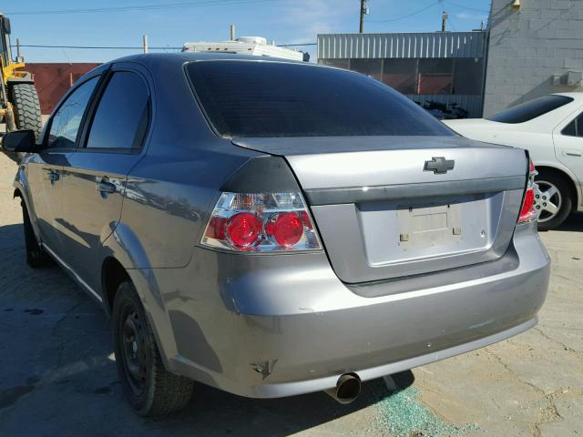 KL1TD56E39B391705 - 2009 CHEVROLET AVEO LS GRAY photo 3