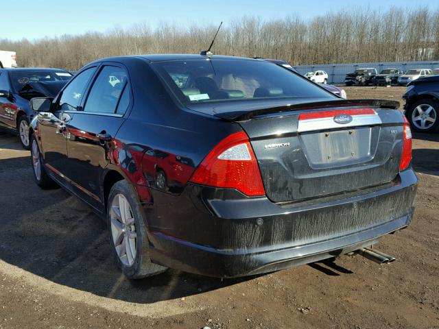 3FAHP0JA1AR234175 - 2010 FORD FUSION SEL BLACK photo 3