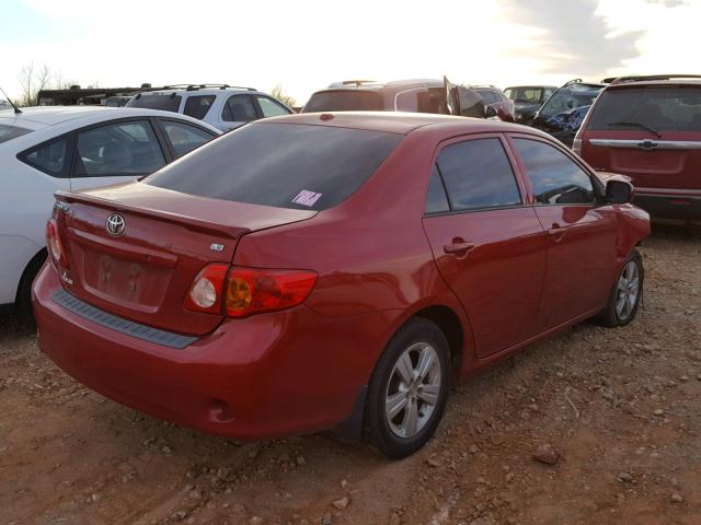 1NXBU4EE6AZ220757 - 2010 TOYOTA COROLLA BA RED photo 4