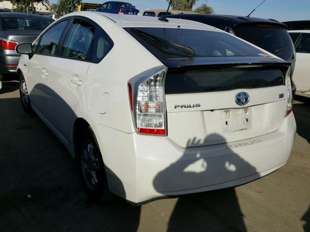 JTDKN3DU3A0139954 - 2010 TOYOTA PRIUS WHITE photo 3