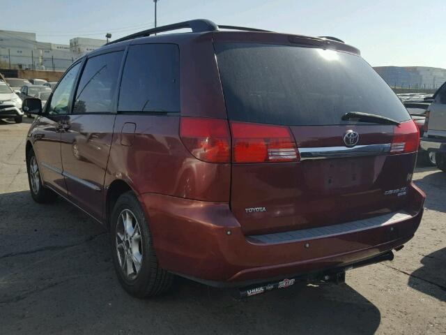 5TDZA22C94S067982 - 2004 TOYOTA SIENNA XLE MAROON photo 3