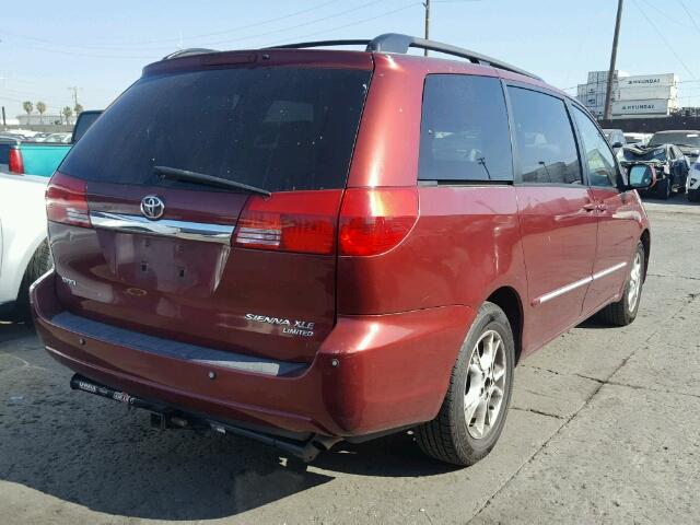 5TDZA22C94S067982 - 2004 TOYOTA SIENNA XLE MAROON photo 4