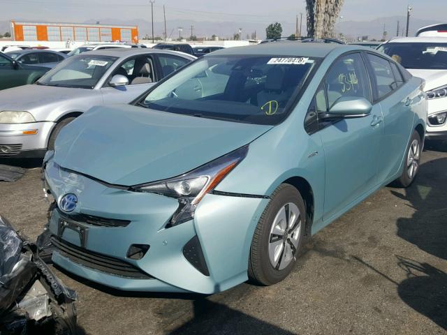 JTDKBRFUXH3047001 - 2017 TOYOTA PRIUS BLUE photo 2