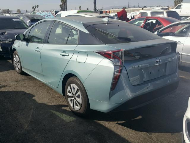 JTDKBRFUXH3047001 - 2017 TOYOTA PRIUS BLUE photo 3