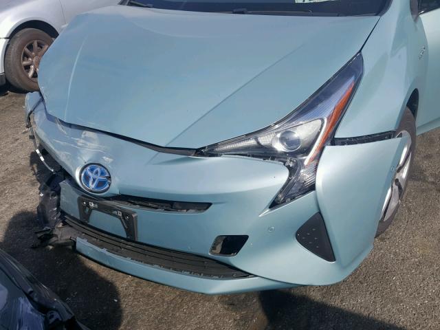 JTDKBRFUXH3047001 - 2017 TOYOTA PRIUS BLUE photo 7