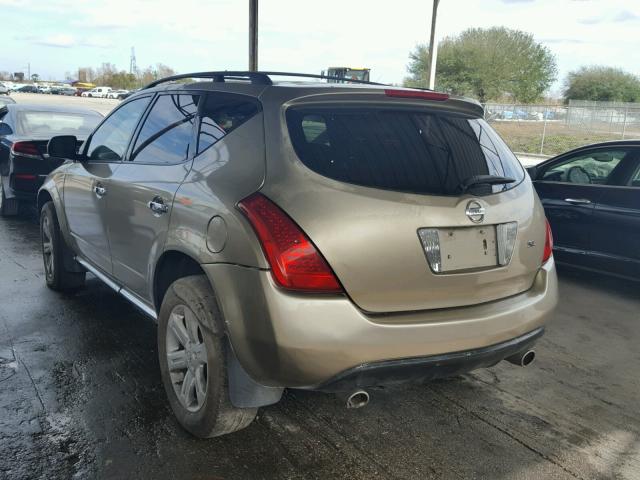 JN8AZ08T16W429506 - 2006 NISSAN MURANO SL GOLD photo 3