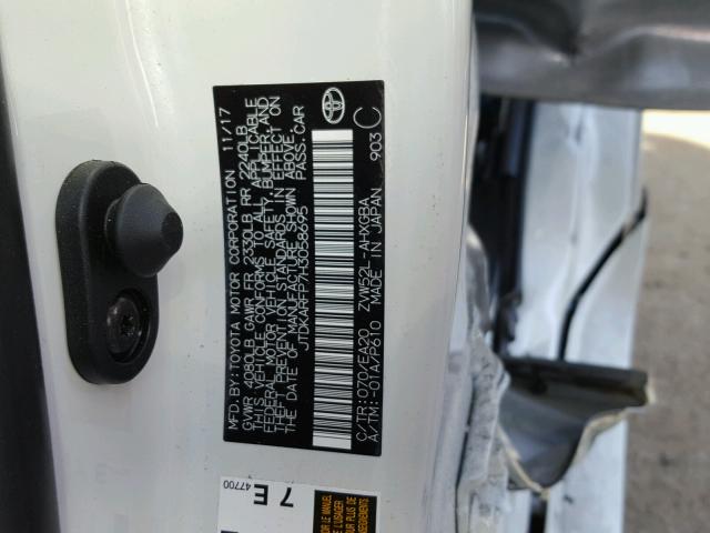 JTDKARFP7H3058695 - 2017 TOYOTA PRIUS PRIM 白色 照片 10