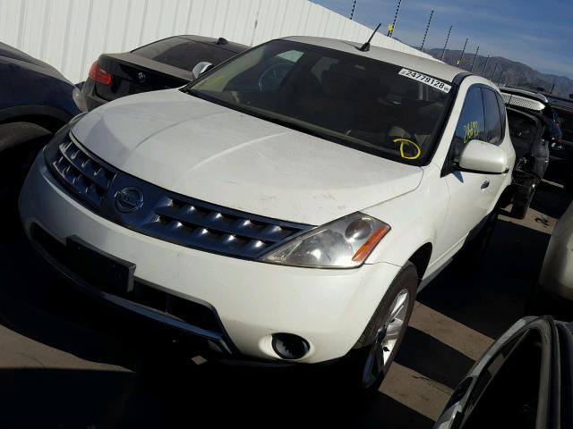 JN8AZ08W76W518569 - 2006 NISSAN MURANO SL WHITE photo 2